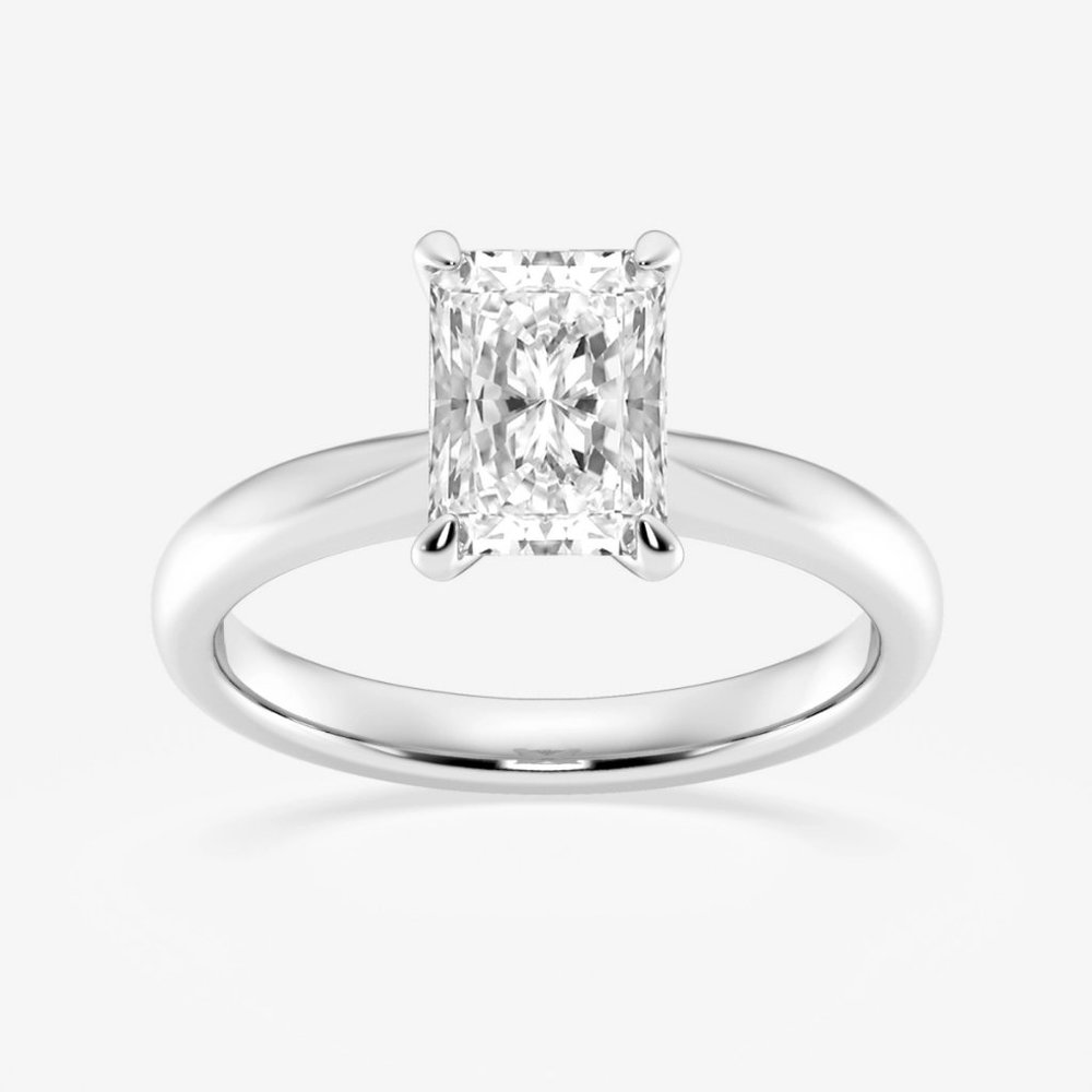 1 1/2 ctw Radiant Lab Grown Diamond Petite Solitaire Engagement Ring